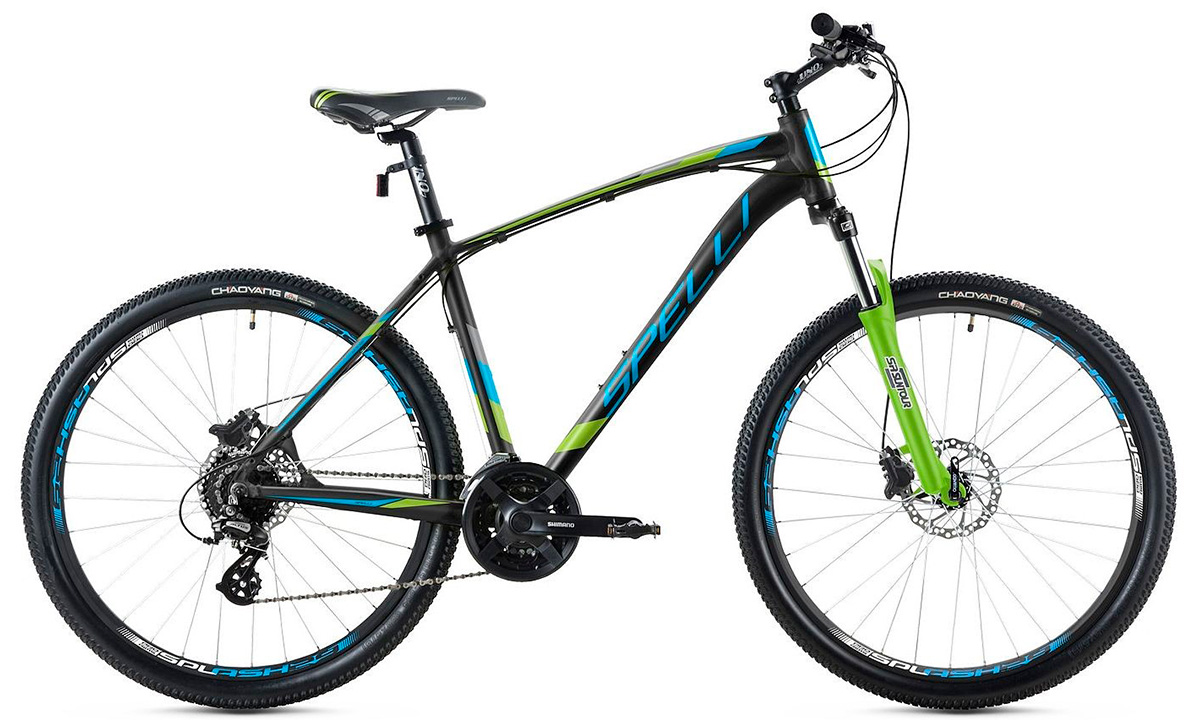 Фотографія Велосипед Spelli SX-4700 27,5" (2019) Чорно-зелений